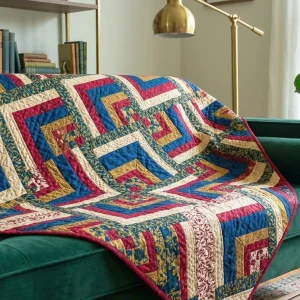 Peach of Mind Quilt: Modern Log Cabin Pattern by AGF Studio 8 Peach of Mind Quilt 6