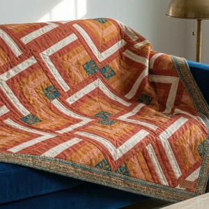 Peach of Mind Quilt: Modern Log Cabin Pattern by AGF Studio 5 Peach of Mind Quilt 9